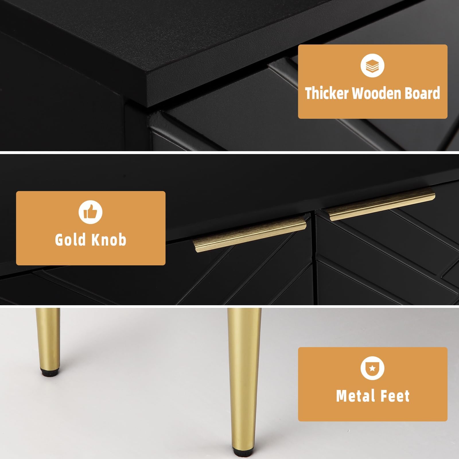 Mueble de almacenamiento para salon con patas doradas