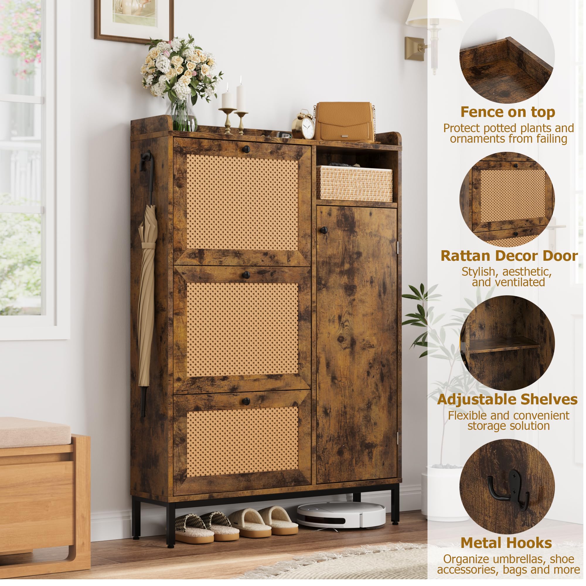 Mueble zapatero de entrada version mejorada Garvee