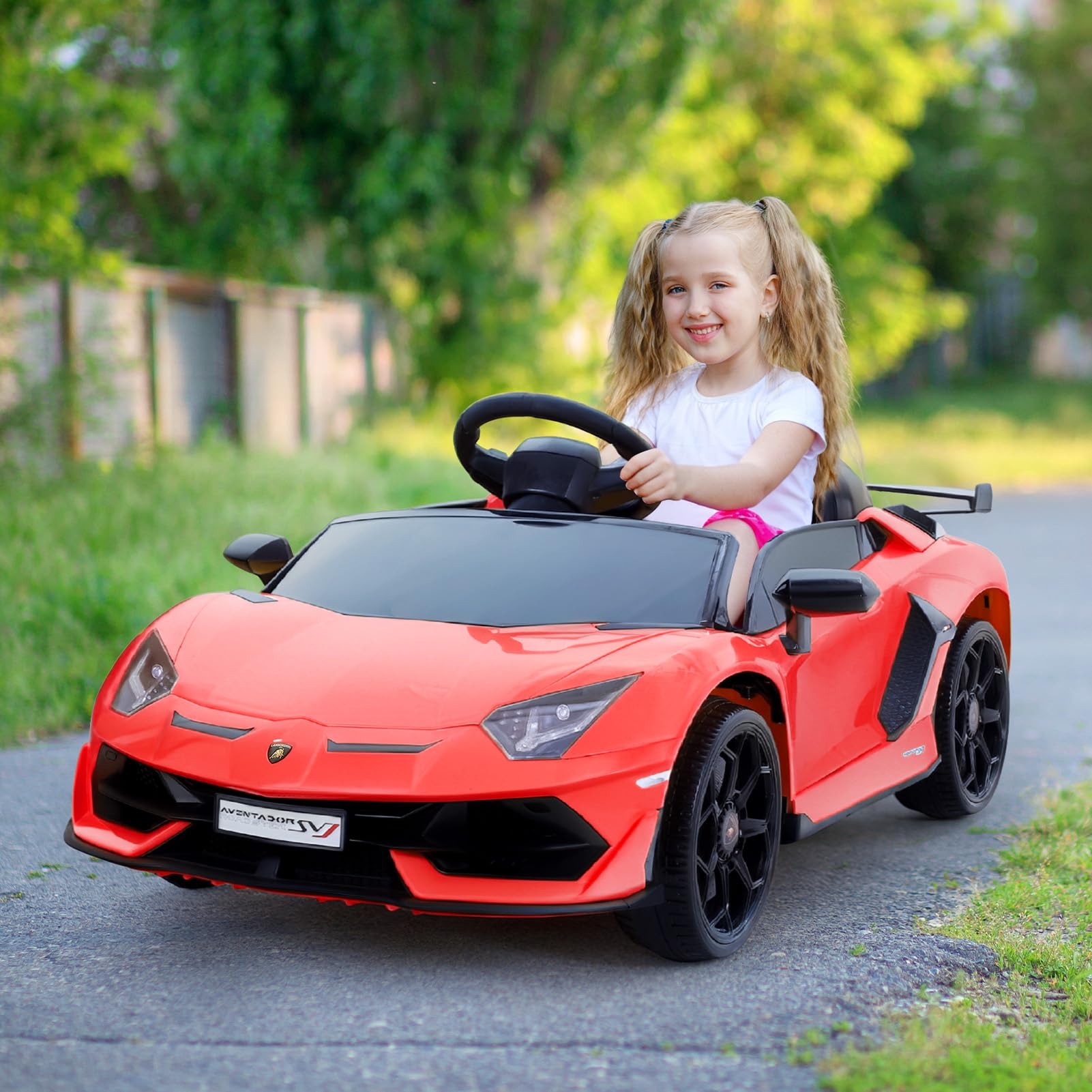 Coche electrico infantil de color rojo de 12V Garvee